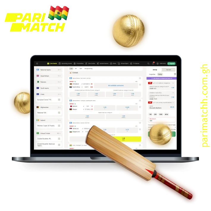 Parimatch offers various cricket markets for betting in Ghana