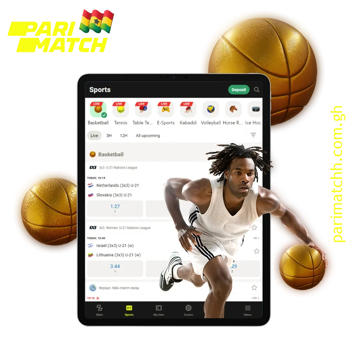 Basketball betting options and key features available to Ghanaian fans at Parimatch